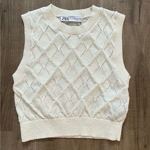 NWOT Zara Pointelle Knit Tank Top